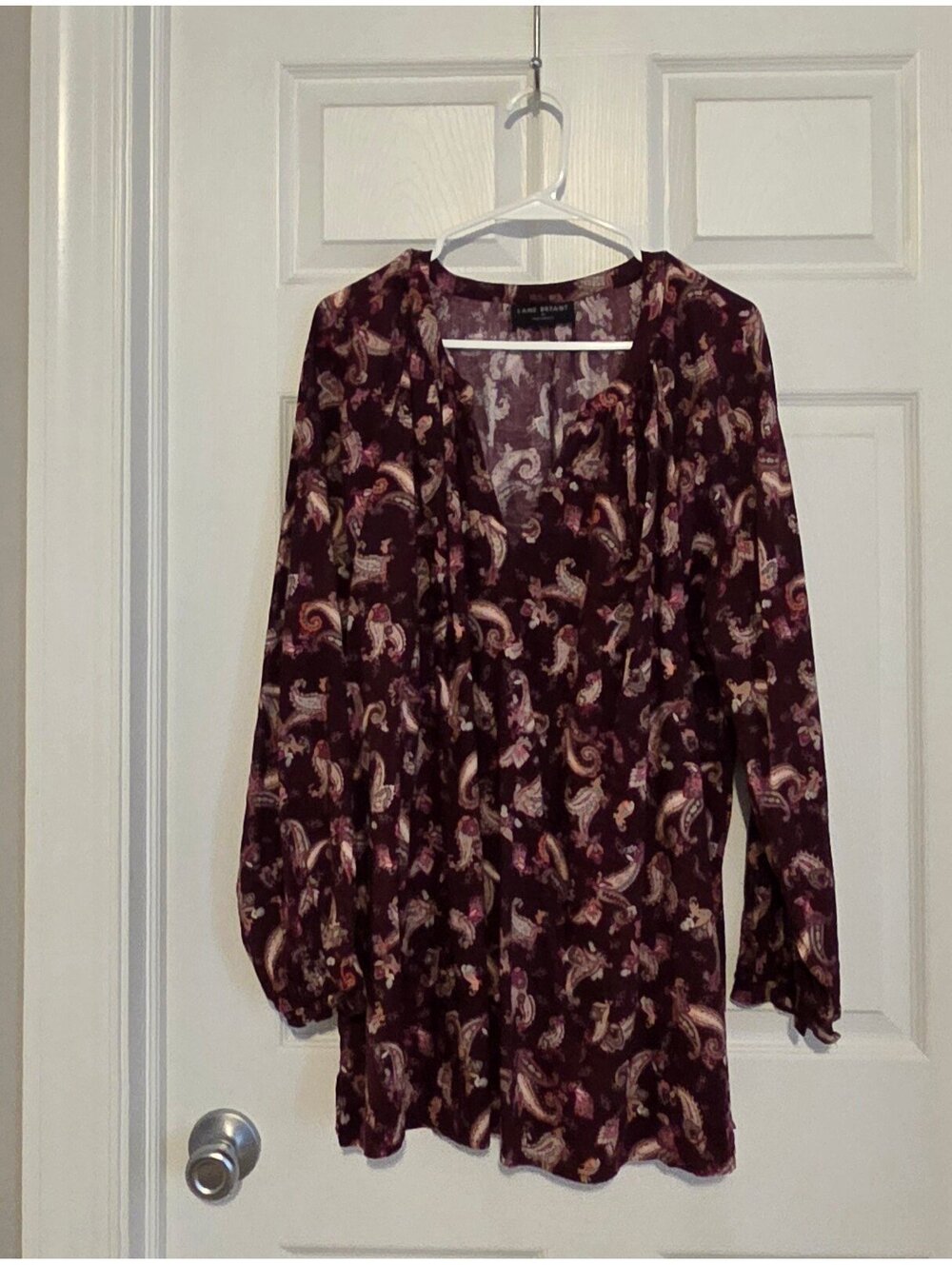 Lane Bryant Women's Paisley Print Long Sleeve Blouse Size 20